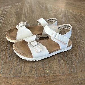 Baby/Toddler White Faux Leather Sandals, Size 7